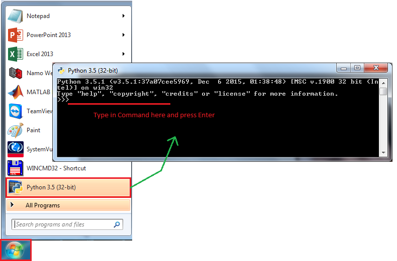 run python on windows